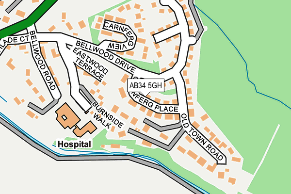 AB34 5GH map - OS OpenMap – Local (Ordnance Survey)