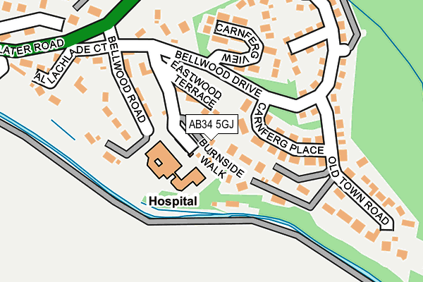 AB34 5GJ map - OS OpenMap – Local (Ordnance Survey)