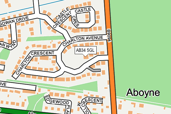 AB34 5GL map - OS OpenMap – Local (Ordnance Survey)