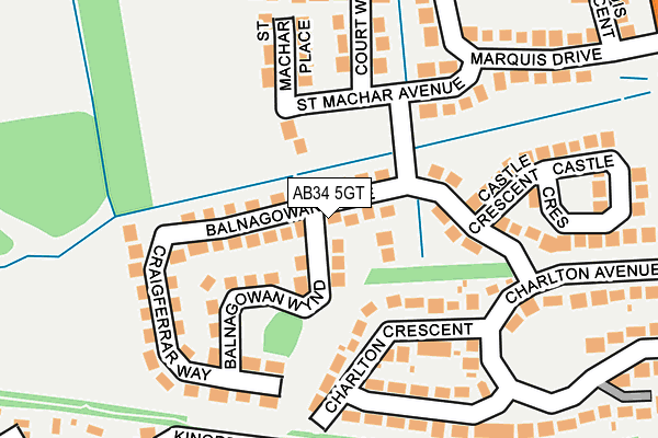 AB34 5GT map - OS OpenMap – Local (Ordnance Survey)
