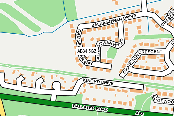 AB34 5GZ map - OS OpenMap – Local (Ordnance Survey)