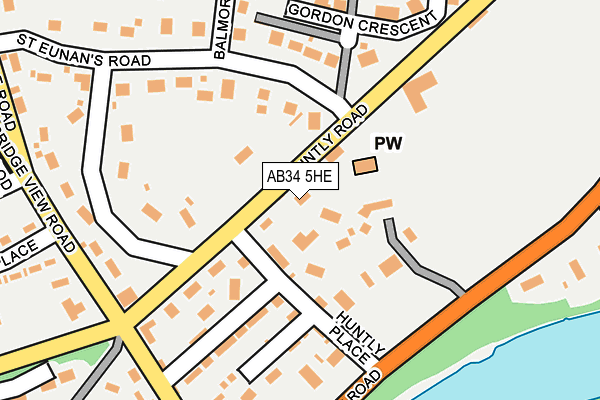 AB34 5HE map - OS OpenMap – Local (Ordnance Survey)