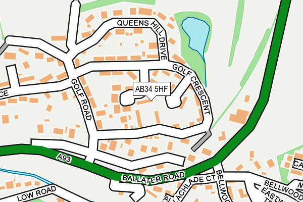 AB34 5HF map - OS OpenMap – Local (Ordnance Survey)