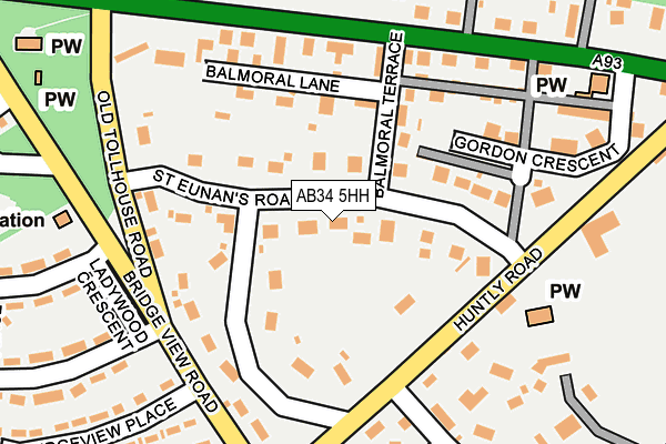 AB34 5HH map - OS OpenMap – Local (Ordnance Survey)