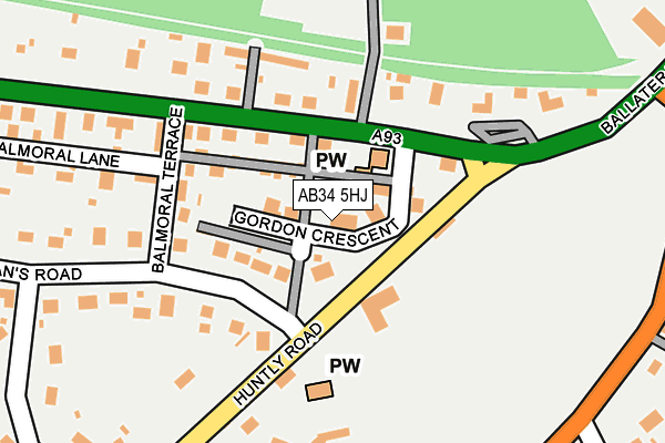 AB34 5HJ map - OS OpenMap – Local (Ordnance Survey)