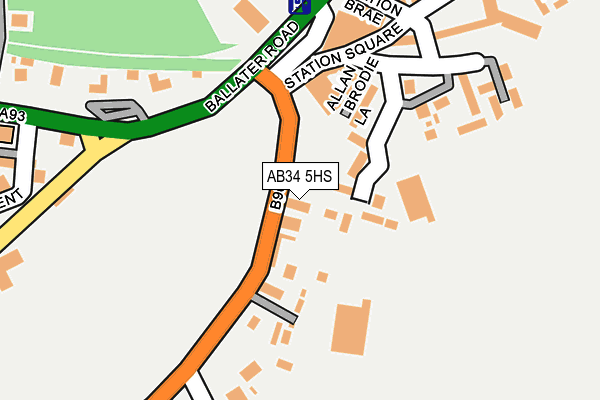 AB34 5HS map - OS OpenMap – Local (Ordnance Survey)