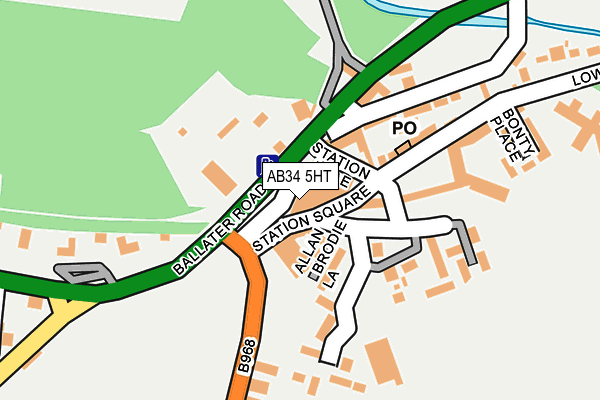 AB34 5HT map - OS OpenMap – Local (Ordnance Survey)