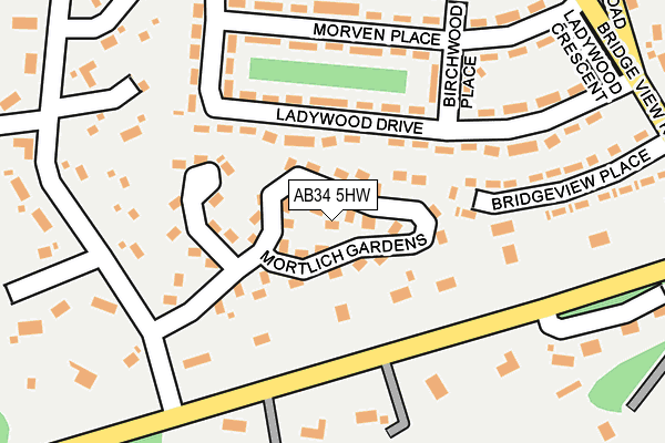 AB34 5HW map - OS OpenMap – Local (Ordnance Survey)