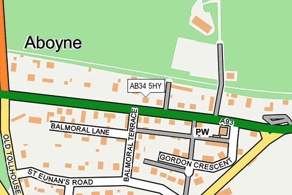 AB34 5HY map - OS OpenMap – Local (Ordnance Survey)