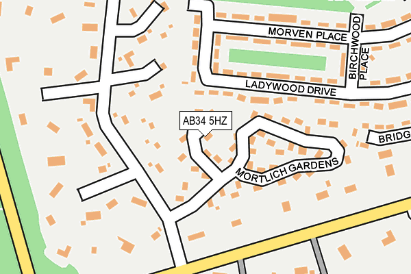 AB34 5HZ map - OS OpenMap – Local (Ordnance Survey)