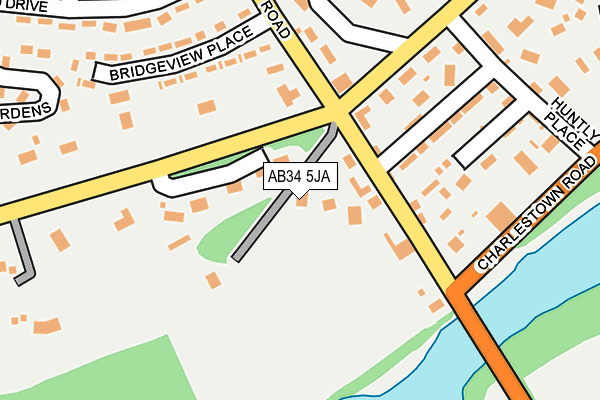 AB34 5JA map - OS OpenMap – Local (Ordnance Survey)