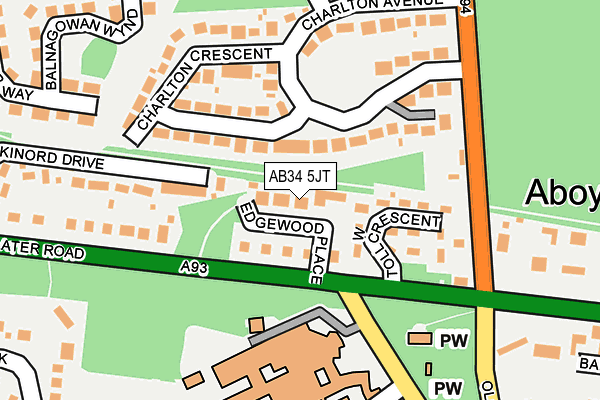 AB34 5JT map - OS OpenMap – Local (Ordnance Survey)