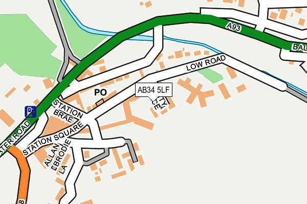 AB34 5LF map - OS OpenMap – Local (Ordnance Survey)