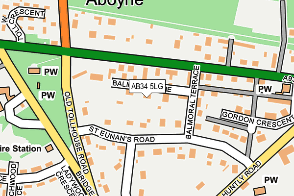 AB34 5LG map - OS OpenMap – Local (Ordnance Survey)