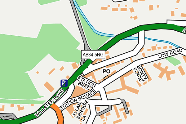 AB34 5NG map - OS OpenMap – Local (Ordnance Survey)