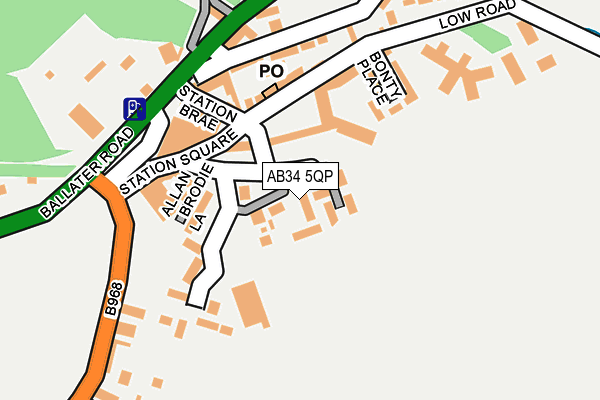 AB34 5QP map - OS OpenMap – Local (Ordnance Survey)