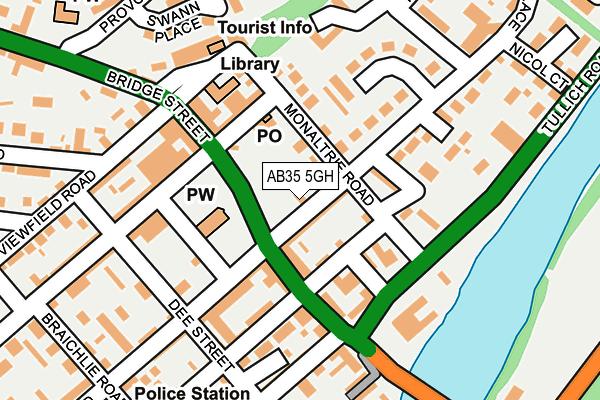 AB35 5GH map - OS OpenMap – Local (Ordnance Survey)