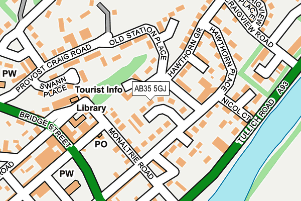 AB35 5GJ map - OS OpenMap – Local (Ordnance Survey)