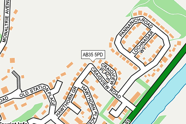 AB35 5PD map - OS OpenMap – Local (Ordnance Survey)