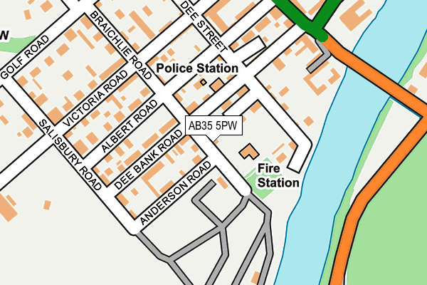 AB35 5PW map - OS OpenMap – Local (Ordnance Survey)