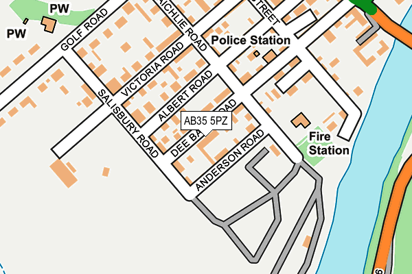 AB35 5PZ map - OS OpenMap – Local (Ordnance Survey)