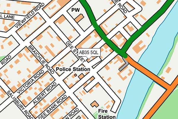 AB35 5QL map - OS OpenMap – Local (Ordnance Survey)