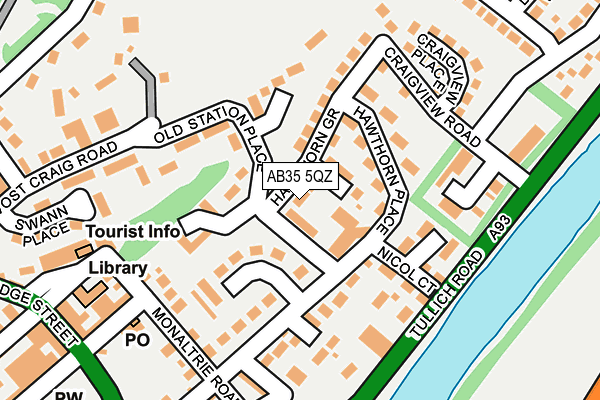 AB35 5QZ map - OS OpenMap – Local (Ordnance Survey)