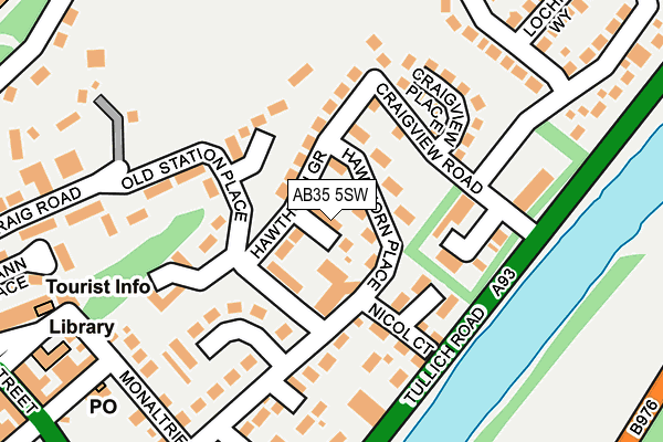 AB35 5SW map - OS OpenMap – Local (Ordnance Survey)
