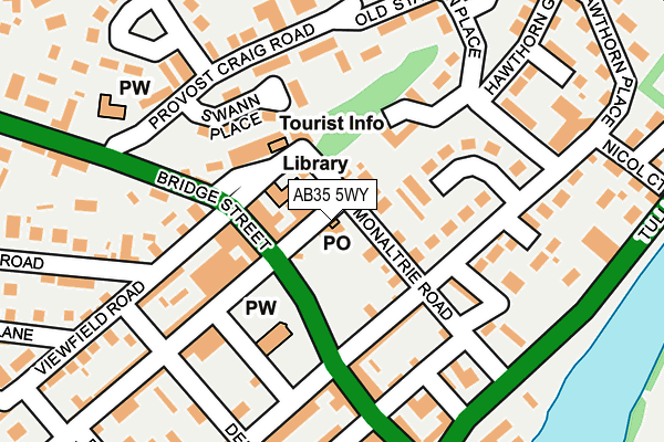 AB35 5WY map - OS OpenMap – Local (Ordnance Survey)