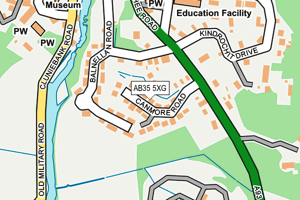 AB35 5XG map - OS OpenMap – Local (Ordnance Survey)