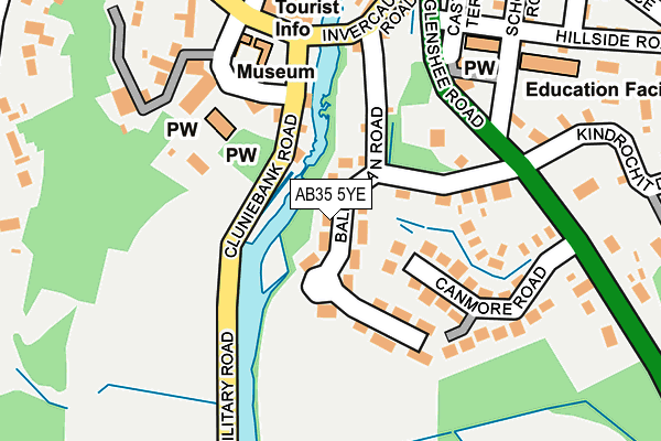 AB35 5YE map - OS OpenMap – Local (Ordnance Survey)