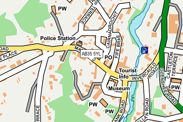 AB35 5YL map - OS OpenMap – Local (Ordnance Survey)