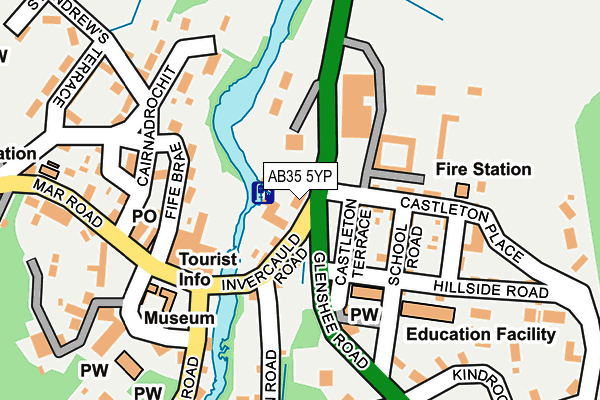 AB35 5YP map - OS OpenMap – Local (Ordnance Survey)