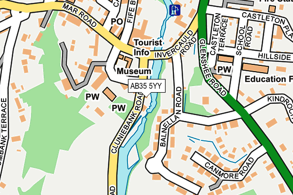 AB35 5YY map - OS OpenMap – Local (Ordnance Survey)