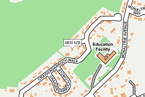 AB35 5ZB map - OS OpenMap – Local (Ordnance Survey)