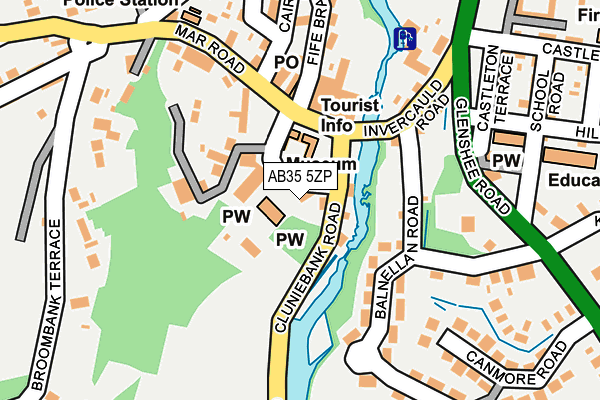 AB35 5ZP map - OS OpenMap – Local (Ordnance Survey)