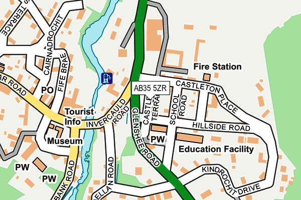 AB35 5ZR map - OS OpenMap – Local (Ordnance Survey)