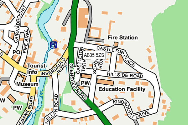 AB35 5ZS map - OS OpenMap – Local (Ordnance Survey)