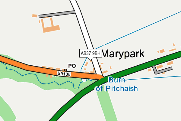 AB37 9BH map - OS OpenMap – Local (Ordnance Survey)