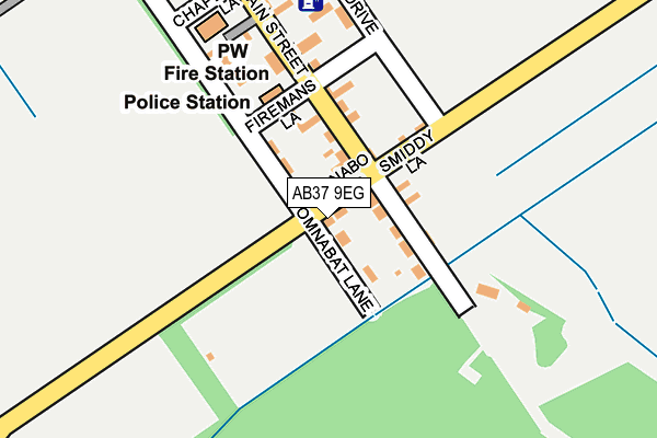 AB37 9EG map - OS OpenMap – Local (Ordnance Survey)