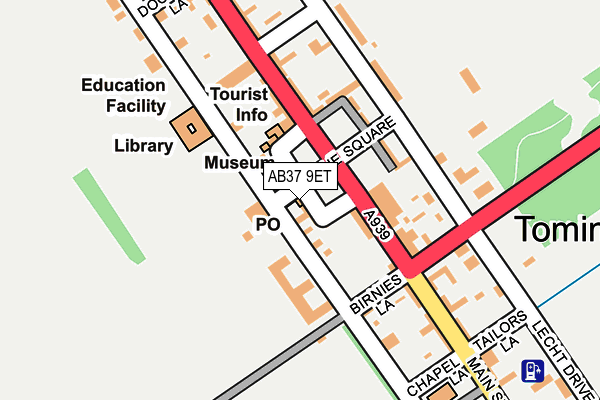 AB37 9ET map - OS OpenMap – Local (Ordnance Survey)