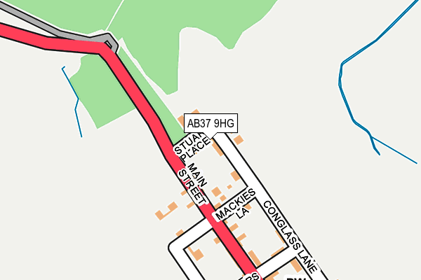 AB37 9HG map - OS OpenMap – Local (Ordnance Survey)