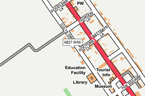 AB37 9HW map - OS OpenMap – Local (Ordnance Survey)