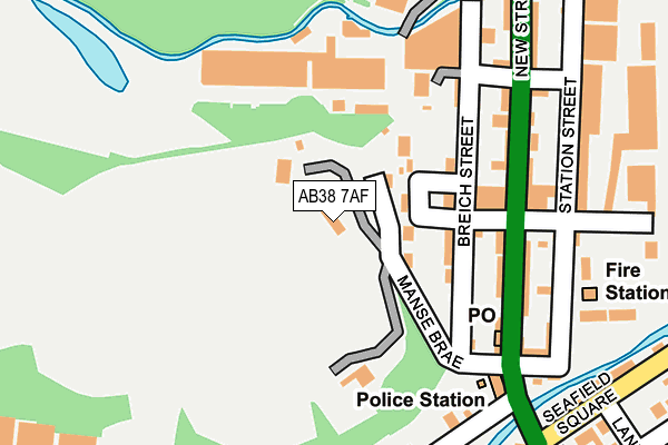 AB38 7AF map - OS OpenMap – Local (Ordnance Survey)