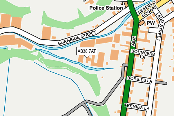 AB38 7AT map - OS OpenMap – Local (Ordnance Survey)