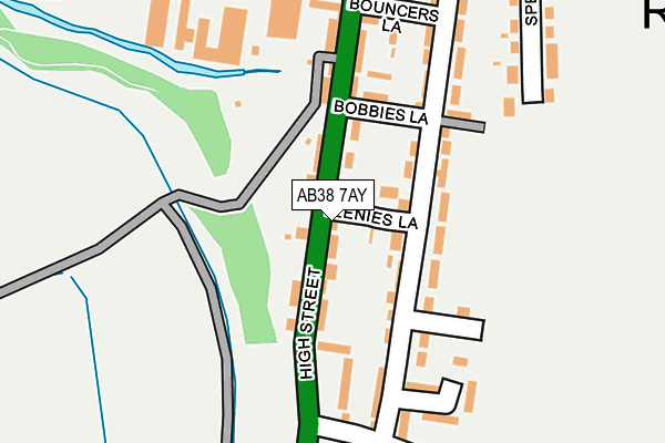 AB38 7AY map - OS OpenMap – Local (Ordnance Survey)