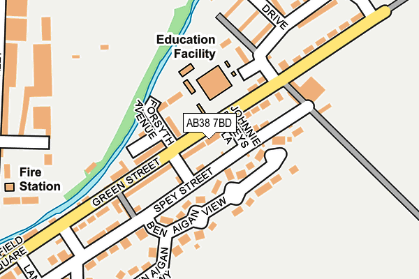 AB38 7BD map - OS OpenMap – Local (Ordnance Survey)