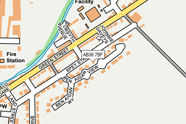 AB38 7BF map - OS OpenMap – Local (Ordnance Survey)