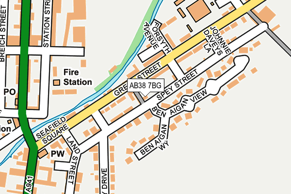 AB38 7BG map - OS OpenMap – Local (Ordnance Survey)