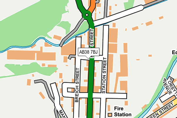 AB38 7BJ map - OS OpenMap – Local (Ordnance Survey)